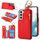 Per Samsung Galaxy S22+ 5G RFlD Custodia antifurto con cerniera a doppia fibbia e anello per telefono cellulare (rosso) Per Samsung Galaxy S22+ 5G RFlD Custodia antifurto con cerniera a doppia fibbia e anello per telefono cellulare (rosso)