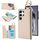 Per Samsung Galaxy S24 Ultra 5G RFlD Custodia antifurto con cerniera a doppia fibbia e anello per telefono cellulare (bianco)
