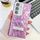Per Samsung Galaxy S24+ 5G Plating Glitter Texture Fold Holder TPU Custodia per telefono con pellicola per lenti (rughe viola)