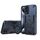 Per vivo Y17s Custodia per telefono in TPU ibrido per PC con supporto girevole a 360 gradi e anello in metallo (blu navy)