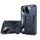 Per vivo Y200i Custodia per telefono in TPU ibrido per PC con supporto girevole a 360 gradi e anello in metallo (blu navy)