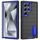 Per Samsung Galaxy S24 Ultra 5G Defender Gen2 Custodia per telefono in silicone + PC resistente con supporto (nero + blu scuro)