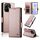 Custodia per telefono in pelle smerigliata magnetica con fibbia laterale per Honor X60i (oro rosa) Custodia per telefono in pelle smerigliata magnetica con fibbia laterale per Honor X60i (oro rosa)