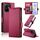 Custodia per telefono in pelle smerigliata magnetica con fibbia laterale per Honor X60i (rosso vino) Custodia per telefono in pelle smerigliata magnetica con fibbia laterale per Honor X60i (rosso vino)