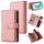 Custodia in pelle con cerniera e portafoglio multi-slot per carte di credito per Honor X6b (rosa) Custodia in pelle con cerniera e portafoglio multi-slot per carte di credito per Honor X6b (rosa)