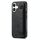 Per iPhone 16 Custodia per telefono con cinturino retrò in pelle (nero)
