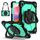 Per Huawei Matepad SE 11 2024 Custodia per tablet PC ibrida in silicone con robot a contrasto (nero verde menta) Per Huawei Matepad SE 11 2024 Custodia per tablet PC ibrida in silicone con robot a contrasto (nero verde menta)
