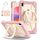 Per Huawei Matepad SE 11 2024 Custodia per tablet PC ibrida in silicone con robot a contrasto di colore (oro rosa beige)