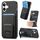 Per iPhone 16 Custodia per telefono pieghevole con supporto in fibra di carbonio (nero) Per iPhone 16 Custodia per telefono pieghevole con supporto in fibra di carbonio (nero)