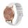 Per Garmin Vivomove Style Wavy Dots Stitched 20mm cinturino in silicone (bianco) Per Garmin Vivomove Style Wavy Dots Stitched 20mm cinturino in silicone (bianco)