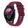 Per Garmin Forerunner 255S cinturino in silicone ondulato punteggiato cucito da 18 mm (rosso vino)