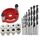 Localizzatore di punte per lavorazione del legno, attrezzo di centraggio per tassellatura, localizzatore di punte per perforazione, modello: con punta da trapano da 3-10 mm + manicotto per trapano (rosso) Localizzatore di punte per lavorazione del legno, attrezzo di centraggio per tassellatura, localizzatore di punte per perforazione, modello: con punta da trapano da 3-10 mm + manicotto per trapano (rosso)