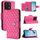 Per Xiaomi 14T Pro Custodia per telefono in pelle con texture rombica e cordino (rosso rosa) Per Xiaomi 14T Pro Custodia per telefono in pelle con texture rombica e cordino (rosso rosa)