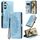 Per Samsung Galaxy S23 FE 5G Custodia in pelle goffrata Skin Feel Totem (blu) Per Samsung Galaxy S23 FE 5G Custodia in pelle goffrata Skin Feel Totem (blu)