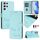 Per Samsung Galaxy S22 Ultra 5G Smile Embossing RFID Custodia in pelle per telefono (verde menta) Per Samsung Galaxy S22 Ultra 5G Smile Embossing RFID Custodia in pelle per telefono (verde menta)