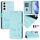 Per Samsung Galaxy S22 5G Smile Embossing RFID Custodia in pelle per telefono (verde menta) Per Samsung Galaxy S22 5G Smile Embossing RFID Custodia in pelle per telefono (verde menta)