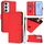 Per Samsung Galaxy S24 FE 5G Custodia in pelle tinta unita con cordino (rosso) Per Samsung Galaxy S24 FE 5G Custodia in pelle tinta unita con cordino (rosso)