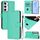 Per Samsung Galaxy S24 FE 5G Custodia in pelle tinta unita con cordino (verde) Per Samsung Galaxy S24 FE 5G Custodia in pelle tinta unita con cordino (verde)