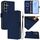 Per Samsung Galaxy S24+ 5G Custodia in pelle tinta unita con cordino (blu navy) Per Samsung Galaxy S24+ 5G Custodia in pelle tinta unita con cordino (blu navy)