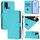 Per vivo Y30 4G Custodia per telefono in pelle tinta unita con cordino Global Skin Feel (Lake Blue)