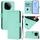 Per vivo iQOO Z9 5G / Z9 Turbo 5G Custodia in pelle tinta unita con cordino (verde menta) Per vivo iQOO Z9 5G / Z9 Turbo 5G Custodia in pelle tinta unita con cordino (verde menta)