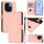 Per vivo iQOO Z9s Pro 5G India Custodia in pelle tinta unita con cordino (rosa) Per vivo iQOO Z9s Pro 5G India Custodia in pelle tinta unita con cordino (rosa)