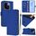 Per vivo iQOO Z9s Pro 5G India Custodia in pelle tinta unita con cordino (blu scuro) Per vivo iQOO Z9s Pro 5G India Custodia in pelle tinta unita con cordino (blu scuro)