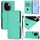 Per vivo iQOO Z9s Pro 5G India Custodia in pelle tinta unita con cordino (verde) Per vivo iQOO Z9s Pro 5G India Custodia in pelle tinta unita con cordino (verde)