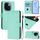 Per vivo iQOO Z9s Pro 5G India Custodia in pelle tinta unita con cordino (verde menta) Per vivo iQOO Z9s Pro 5G India Custodia in pelle tinta unita con cordino (verde menta)