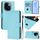 Per vivo iQOO Z9s Pro 5G India Custodia in pelle tinta unita con cordino (blu cielo) Per vivo iQOO Z9s Pro 5G India Custodia in pelle tinta unita con cordino (blu cielo)