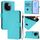 Per vivo iQOO Z9s Pro 5G India Custodia in pelle tinta unita con cordino (Lake Blue) Per vivo iQOO Z9s Pro 5G India Custodia in pelle tinta unita con cordino (Lake Blue)