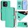 Per vivo iQOO Z9X Custodia in pelle tinta unita con cordino (verde)