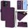 Per vivo iQOO Z9X Custodia in pelle tinta unita con cordino (viola)