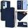 Per vivo V29 5G Global / V29 Pro Custodia in pelle tinta unita con cordino (blu navy) Per vivo V29 5G Global / V29 Pro Custodia in pelle tinta unita con cordino (blu navy)
