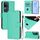 Per vivo V30 5G Global / V30 Pro Global Custodia in pelle tinta unita con cordino (verde) Per vivo V30 5G Global / V30 Pro Global Custodia in pelle tinta unita con cordino (verde)