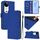 Per vivo S19 Custodia in pelle tinta unita con cordino (blu scuro)