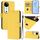 Per vivo S19 Custodia in pelle tinta unita con cordino (giallo limone)