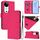 Per vivo S19 Custodia in pelle tinta unita con cordino (rosso rosa)