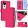 Per vivo S19 Pro Custodia in pelle tinta unita con cordino (rosso rosa)