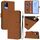 Per vivo V20 / V21E 4G / Y73 2021 Custodia in pelle tinta unita effetto pelle con cordino (marrone)