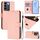 Per vivo V27E 4G Global / T2 4G Global Custodia in pelle tinta unita con cordino (rosa) Per vivo V27E 4G Global / T2 4G Global Custodia in pelle tinta unita con cordino (rosa)