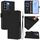 Per vivo V27E 4G Global / T2 4G Global Custodia in pelle tinta unita con cordino (nero)