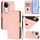 Per vivo V40E 5G India / iQOO Z9s 5G Custodia in pelle tinta unita con cordino (rosa) Per vivo V40E 5G India / iQOO Z9s 5G Custodia in pelle tinta unita con cordino (rosa)