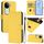 Per vivo V40E 5G India / iQOO Z9s 5G Custodia in pelle tinta unita con cordino (giallo limone) Per vivo V40E 5G India / iQOO Z9s 5G Custodia in pelle tinta unita con cordino (giallo limone)