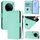Per vivo X100S 5G Custodia in pelle tinta unita con cordino (verde menta)