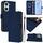Per vivo Y03 4G Global / Y18 4G Custodia in pelle tinta unita con cordino (blu navy)