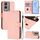 Per vivo Y17S 4G Custodia per telefono in pelle tinta unita con cordino (rosa)