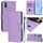 Per vivo Y17 / Y15 / Y12 / Y11 Custodia in pelle tinta unita con cordino (viola lavanda)