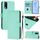 Per vivo Y20 / Y20i / Y20S / Y11S Custodia in pelle tinta unita con cordino (verde menta)