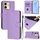 Per vivo Y28 4G Custodia in pelle tinta unita con cordino (viola lavanda)